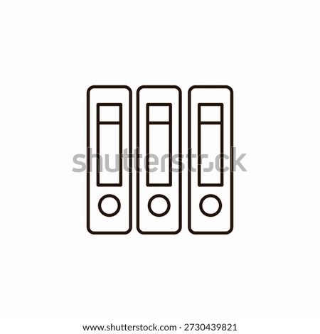 three binders vertical icon sign vector