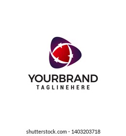 three bird abstract logo design concept template vector
