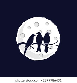 three bird illustration and negative space 