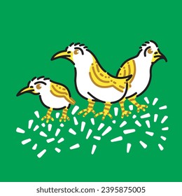 Three Birds of a Kind with Different Shapes