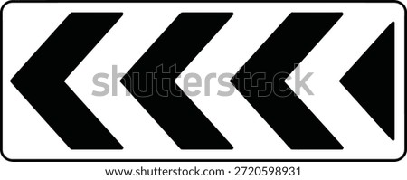 Three black arrows pointing left on a white background with a gray border