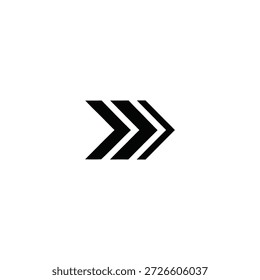 Três setas pretas apontando para a direita em uma ilustração de plano de fundo branco