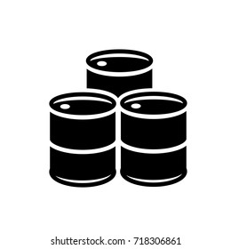 Three black barrels icon on white background