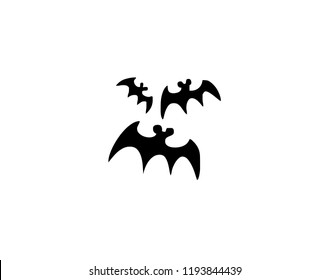 three black bats with a white background
