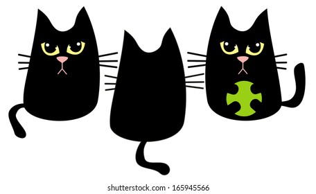 three black cats