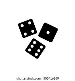 Three black dices icon