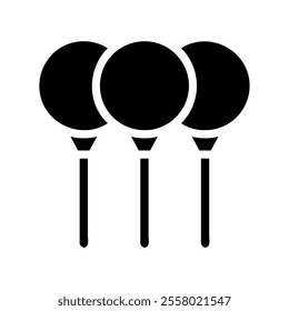 Three black lollipop icon. Concept of sweetness, treat, and dessert.