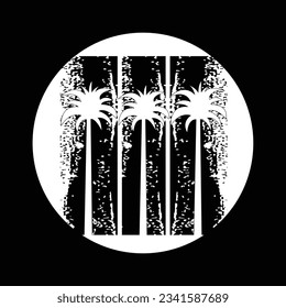 three black palm tree silhouette icon logo illustration vector