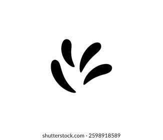 Three black plant leaves arranged in a simple style on a plain white background for design ideas.