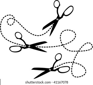 three black scissors