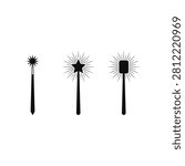 Three black sparkler fireworks on sticks