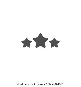 Three black stars icon. Simple flat pictogram isolated on white. Vector illustration. Award pictogram. Top raiting.