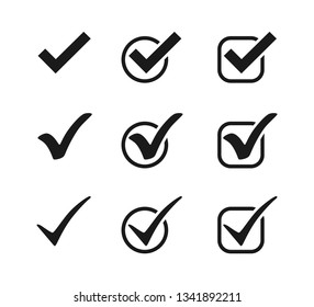 Three Black Vector Check Mark Icons Stock Vector (Royalty Free ...