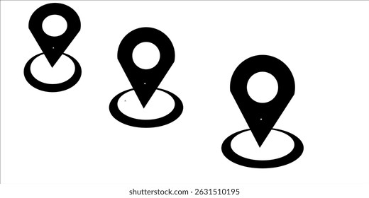 three black vector location icons