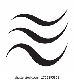 Diseño de tres ondas negras sobre fondo blanco