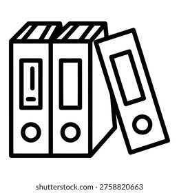 Three black and white binder folders