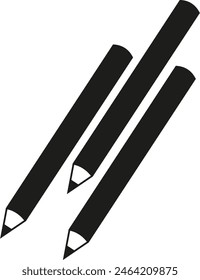  three black and white pencils