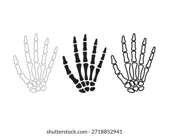 Tres esqueletos de mano en blanco y negro esqueleto esqueleto mano huesos anatomía mano humana
