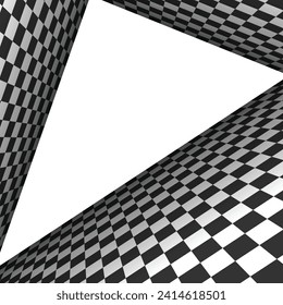 Three black and white sport flags silhouettes for start and finish lines