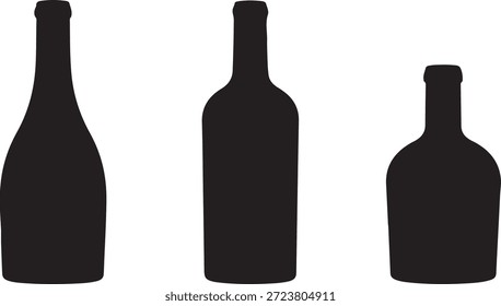 Tres botellas de vino negro siluetas botellas de vino siluetas negras