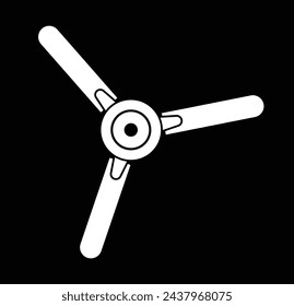 Three blade of ceiling fan. Vector EPS 10.