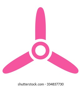 Three Bladed Screw vector icon. Style is flat pink symbol, rounded angles, white background.