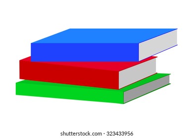 Three Blank Books, isolated on white
