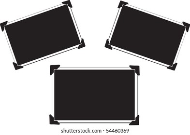 Three Blank Vector Picture With Photo Corners