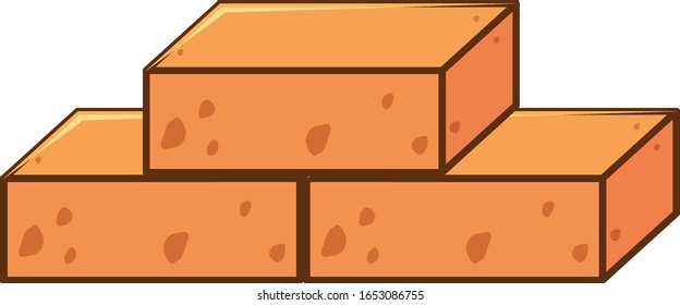 Tres bloques de ladrillos en la ilustración de fondo blanco