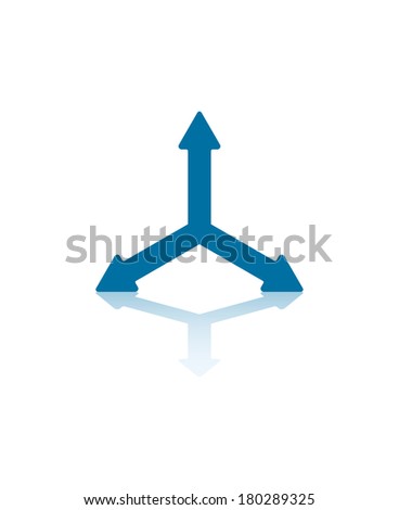 Three Blue Arrows Splitting From Center Illustration