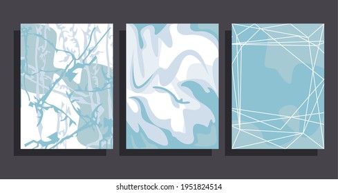 tres fondos de mármol azul