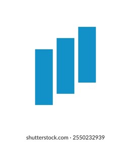 Three blue stripes elegant logo. Business logo