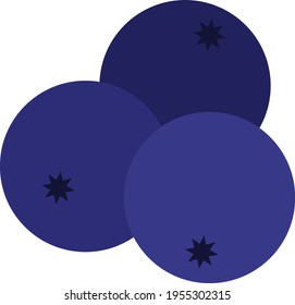 Three blueberries. A bunch of blueberries.