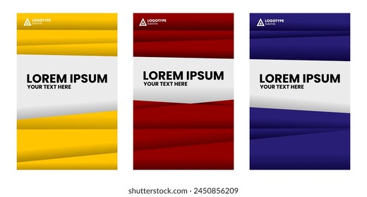 Three book covers with yellow, red, and blue backgrounds.