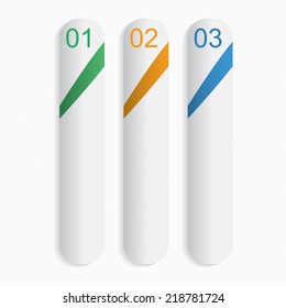 Three bookmarks. Infographic design elements. Vector illustration