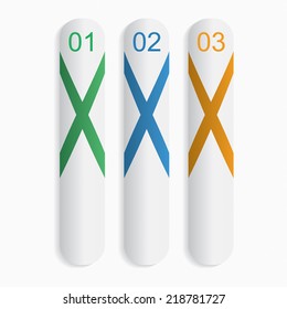 Three bookmarks. Infographic design elements. Vector illustration