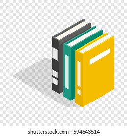 Three books of encyclopedia isometric icon 3d on a transparent background vector illustration