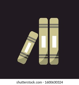 Three books icon. Basic office object.
