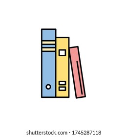Three books icon. Vector illustration