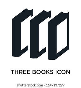 Three books icon vector isolated on white background for your web and mobile app design, Three books logo concept
