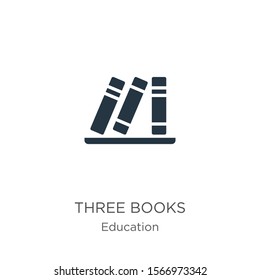 Three books icon vector. Trendy flat three books icon from education collection isolated on white background. Vector illustration can be used for web and mobile graphic design, logo, eps10