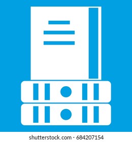 Three books icon white