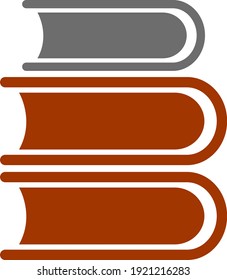 Three books, illustration, vector on white background.