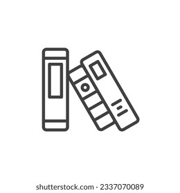 Three books line icon. linear style sign for mobile concept and web design. Stack of books outline vector icon. Symbol, logo illustration. Vector graphics