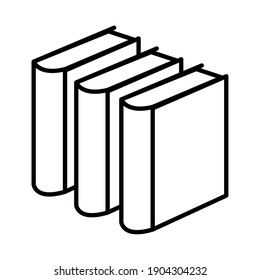 three books in parallel line style icon design, Education literature and read theme Vector illustration