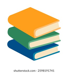 Three books stacked on top of each other. The books are orange and green. The books are about a topic that is important to the reader