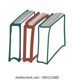 Three books. Vector element for the design.