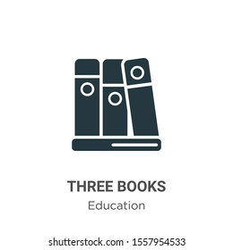 Three books vector icon on white background. Flat vector three books icon symbol sign from modern education collection for mobile concept and web apps design.