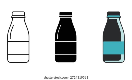 Tres botellas con diverso relleno y diseño