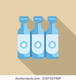 Three bottles with a simple water drop logo are standing in a row, hinting at the refreshing hydration they offer